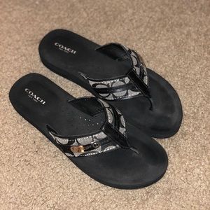 Coach black & Gray flip flops